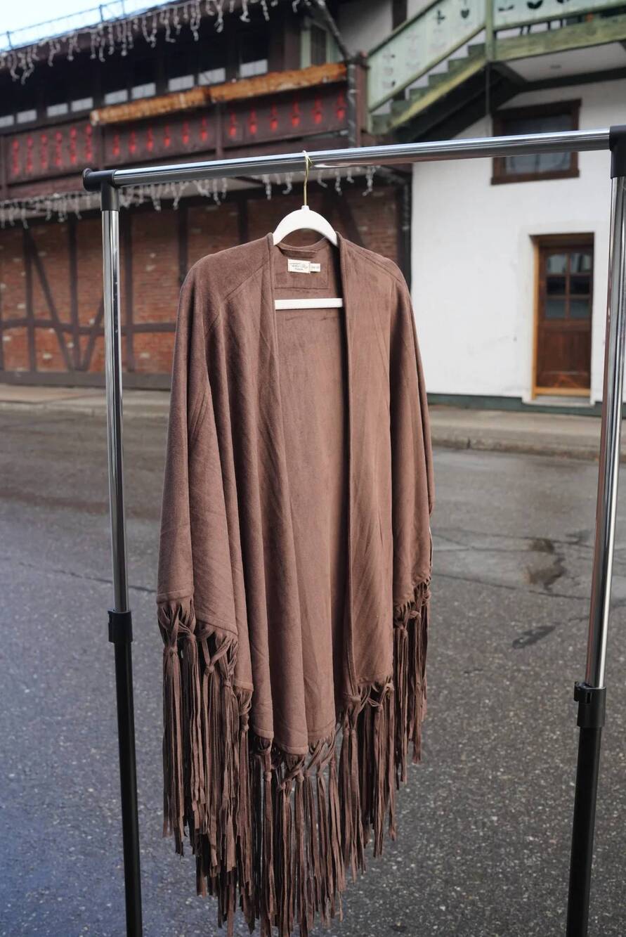 NEW TASHA POLIZZI women's sierra shawl in walnut